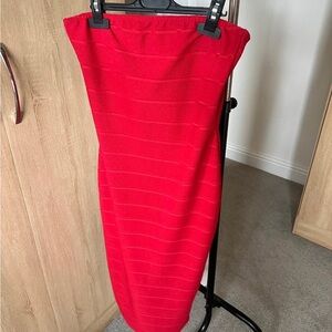 Missguided Vibrant Red Strapless Dress